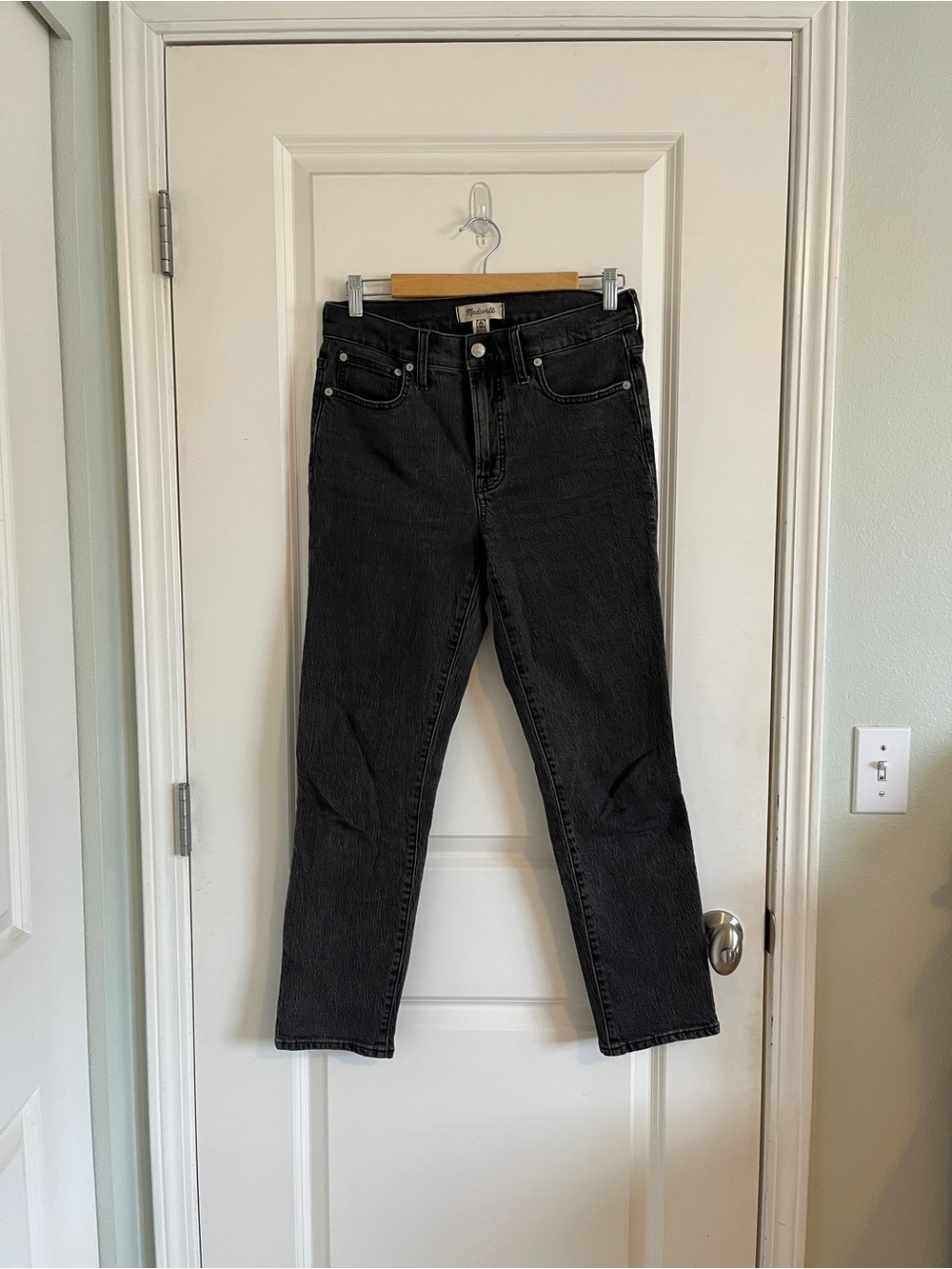 Madewell Mid Rise Perfect Vintage Black/Grey Straight-Leg Jeans